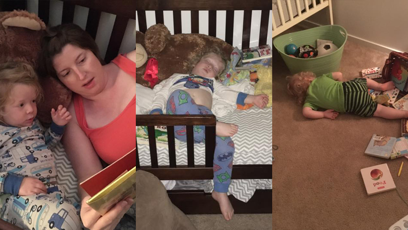 Toddler Tries a Bed photo